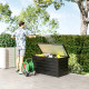 Large Deck Box, Outdoor Storage Container with Lock for Pool Toys, Garden Tools, Furniture and Sports Equipment, Grey