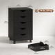 File Cabinet with 5 Drawer Wheels, 15.7