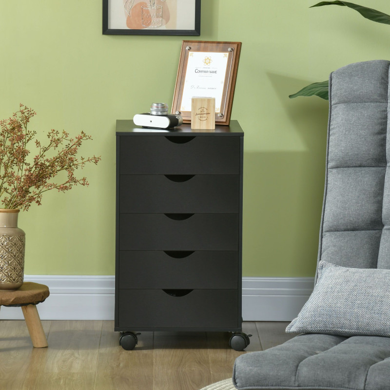 File Cabinet with 5 Drawer Wheels, 15.7