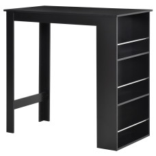 Bar Table Counter Height Dining Table with 3 Storage Shelves for Kitchen, Dining Room, Living Room, Black