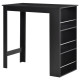 Bar Table Counter Height Dining Table with 3 Storage Shelves for Kitchen, Dining Room, Living Room, Black