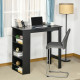 Bar Table Counter Height Dining Table with 3 Storage Shelves for Kitchen, Dining Room, Living Room, Black