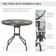 6 Pieces Outdoor Dining Set for 4 with Umbrella Patio Outdoor Furniture Set with Round Table 4 Folding Chairs Grey