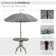6 Pieces Outdoor Dining Set for 4 with Umbrella Patio Outdoor Furniture Set with Round Table 4 Folding Chairs Grey
