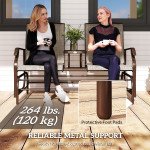 Patio Glider Rocking Chair 2 Person Outdoor Loveseat Rocker Garden Furniture Bench, Flaxen