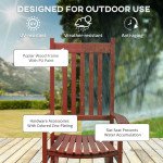 Wooden Porch Rocking Chair Outdoor Patio Rocker Garden Single Leisure Reclining Seat Armchair Wine Red