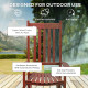 Wooden Porch Rocking Chair Outdoor Patio Rocker Garden Single Leisure Reclining Seat Armchair Wine Red