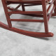 Wooden Porch Rocking Chair Outdoor Patio Rocker Garden Single Leisure Reclining Seat Armchair Wine Red