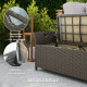 2-In-1 Outdoor PE Rattan Storage Bench, 29 Gallon Patio Wicker Furniture, Basket Box with Handles and Cushion Dark Grey