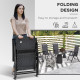2PCs Outdoor Wicker Folding Chairs with Adjustable Backrest, Grey