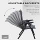 2PCs Outdoor Wicker Folding Chairs with Adjustable Backrest, Grey