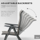 2PCs Outdoor Wicker Folding Chairs with Adjustable Backrest, Brown