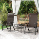 2PCs Outdoor Wicker Folding Chairs with Adjustable Backrest, Brown