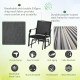 3 Piece Patio Glider Set Outdoor Gliders with Breathable Mesh Seat, Glass Top Table for Garden, Yard, Black