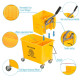 Compact Mop Bucket with Wringer, Mop Bucket on Wheels, 5 Gallon, Separate Dirty and Clean Water, Yellow