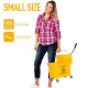Compact Mop Bucket with Wringer, Mop Bucket on Wheels, 5 Gallon, Separate Dirty and Clean Water, Yellow