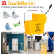 Compact Mop Bucket with Wringer, Mop Bucket on Wheels, 5 Gallon, Separate Dirty and Clean Water, Yellow