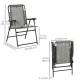 2 Pieces Outdoor Folding Patio Chair Set, Portable Camping Chairs with Armrests for Garden, Patio, Pool, Beach, Grey