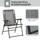 2 Pieces Outdoor Folding Patio Chair Set, Portable Camping Chairs with Armrests for Garden, Patio, Pool, Beach, Grey
