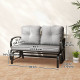 2-Person Outdoor Glider Chair, Patio Double Rocking Loveseat with Steel Frame and Cushions for Backyard, Garden and Porch, Grey