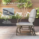 2-Person Outdoor Glider Chair, Patio Double Rocking Loveseat with Steel Frame and Cushions for Backyard, Garden and Porch, Grey