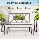 2-Person Outdoor Glider Chair, Patio Double Rocking Loveseat with Steel Frame and Cushions for Backyard, Garden and Porch, Grey