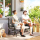 2-Person Outdoor Glider Chair, Patio Double Rocking Loveseat with Steel Frame and Cushions for Backyard, Garden and Porch, Grey