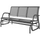 3-Seat Outdoor Glider Chair, Patio Rocking Chair, Steel Frame, Sling Fabric Seat for Garden, Backyard, Lawn, Grey