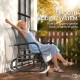 3-Seat Outdoor Glider Chair, Patio Rocking Chair, Steel Frame, Sling Fabric Seat for Garden, Backyard, Lawn, Grey