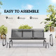 3-Seat Outdoor Glider Chair, Patio Rocking Chair, Steel Frame, Sling Fabric Seat for Garden, Backyard, Lawn, Grey