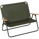 Double Folding Chair, Loveseat Camping Chair for 2 Person, Portable Outdoor Chair with Wood Armrest for Fishing Travel, Green