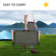 Double Folding Chair, Loveseat Camping Chair for 2 Person, Portable Outdoor Chair with Wood Armrest for Fishing Travel, Green