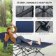 Folding Camping Cot with Mat & Pillow, Double Layer Oxford Heavy Duty Sleeping Cot with Carry Bag Blue