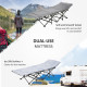 Folding Camping Cot with Mat & Pillow, Double Layer Oxford Heavy Duty Sleeping Cot with Carry Bag Light Grey