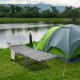 Folding Camping Cot with Mat & Pillow, Double Layer Oxford Heavy Duty Sleeping Cot with Carry Bag Light Grey
