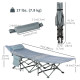 Folding Camping Cot with Mat & Pillow, Double Layer Oxford Heavy Duty Sleeping Cot with Carry Bag Dark Grey