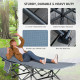 Folding Camping Cot with Mat & Pillow, Double Layer Oxford Heavy Duty Sleeping Cot with Carry Bag Dark Grey