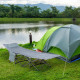 Folding Camping Cot with Mat & Pillow, Double Layer Oxford Heavy Duty Sleeping Cot with Carry Bag Dark Grey