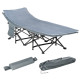 Folding Camping Cot with Mat & Pillow, Double Layer Oxford Heavy Duty Sleeping Cot with Carry Bag Dark Grey