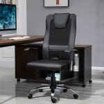 Ergonomic Office Chair with Thick Padded Headrest, Mesh Computer Desk Chair with Tilt Function, Armrest, Black