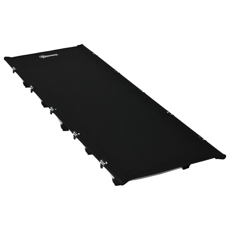 Lightweight Camping Cot, Aluminium Portable Folding Bed w/ Strong Support 331 lbs and Carry Bag for Camping, Black