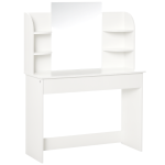Vanity Table, Makeup Vanity with Open Shelves and Drawer, Dressing Table for Bedroom, White