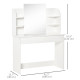 Vanity Table, Makeup Vanity with Open Shelves and Drawer, Dressing Table for Bedroom, White