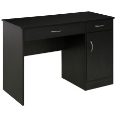 Computer Desk with Storage Drawers, Study Writing Table with Cabinet Adjustable Shelf for Home Office Workstation Bedroom, Black