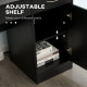 Computer Desk with Storage Drawers, Study Writing Table with Cabinet Adjustable Shelf for Home Office Workstation Bedroom, Black