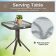 3 Piece Patio Glider Set Outdoor Gliders with Breathable Mesh Seat, Glass Top Table for Garden, Yard, Mixed Brown