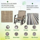 3 Piece Patio Glider Set Outdoor Gliders with Breathable Mesh Seat, Glass Top Table for Garden, Yard, Mixed Brown