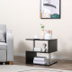 Wooden S Shape End Table 3 Tier Storage Shelves Organizer Living Room Side Table Desk Black