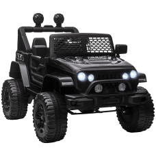 12V Battery Powered Kids Ride-On Off-Road Truck Toy with Parent Remote, Black