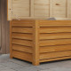 176L Outdoor Storage Box, Wooden Deck Storage Container with 2 Safety Hinges for Balcony, Porch, Poolside, Light Brown